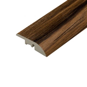 Pro-Tek™ Flooring's LP4 Layla Walnut Ramp Profile with a rich walnut finish. The ramp profile elegantly bridges different floor levels while adding a natural, warm tone to the flooring setup.