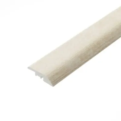 Pro-Tek™ Flooring's LP8 Dahlia Latte Ramp Profile, presenting a warm latte finish. Designed for smooth transitions between uneven floor surfaces, this profile adds a soft, natural touch to any space.