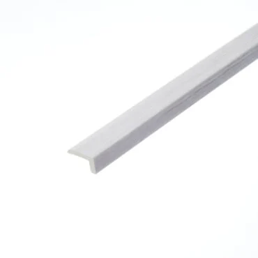 A close-up view of the Pimlico Grey L-Shape Profile, featuring a cool, medium-grey finish. The L-shaped design is intended for step edges or corners, offering a modern and sleek look while providing protection and smooth transitions.