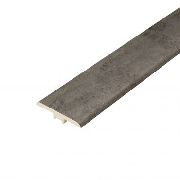 Smoke Travertine T-Profile: A photograph of a T-profile transition strip in smoke travertine, featuring a smooth surface with cool gray hues, ideal for creating a polished transition between floor surfaces.