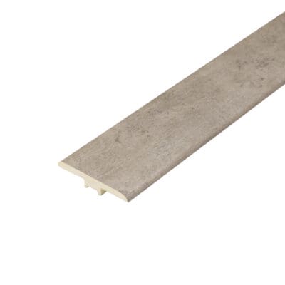 Grey Travertine T-Bar: A view of a grey travertine T-bar, designed to provide a clean and finished look to flooring transitions with its cool grey colour and sleek design.
