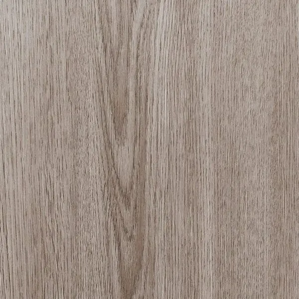 A swatch of Pro-Tek™ Flooring’s Delilah Grey, showcasing its balanced grey tones with faint wood grain patterns, perfect for adding understated elegance to any room.
