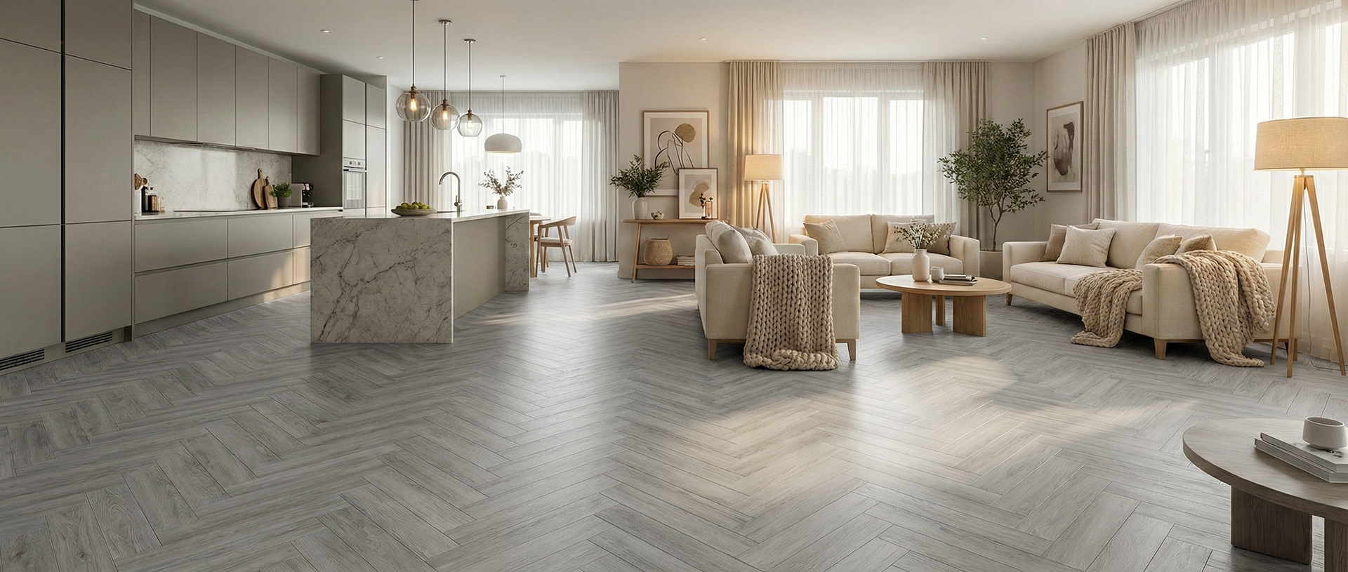 Grey vinyl flooring