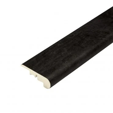Charcoal Slate Pro-Tek Stair Nosing: A photograph of a charcoal slate Pro-Tek stair nosing, showcasing a dark grayish-black color with smooth, sleek textures, ideal for contemporary interiors.