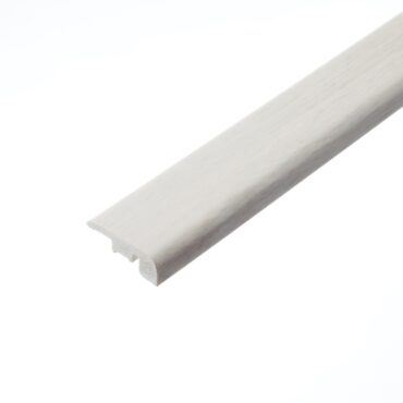 Bishops White End Profile: A detailed photograph of the Bishops White end profile. This flooring piece, in a pristine white colour, is intended to provide a clean and polished edge to the ends of flooring installations.