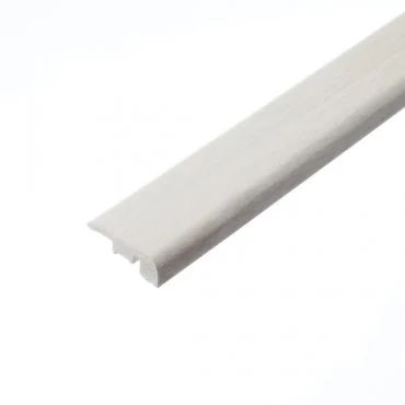 Bishops White End Profile: A detailed photograph of the Bishops White end profile. This flooring piece, in a pristine white colour, is intended to provide a clean and polished edge to the ends of flooring installations.