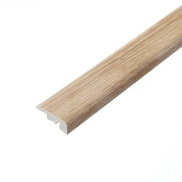 A photograph of H06 Chartwell Stone end profile. The profile displays a light grey colour with a minimalist design, providing a neat and polished edge at the end of flooring installations.