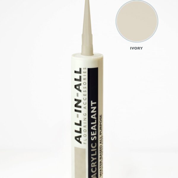 AIA sealant colour swatches in ivory, a warm, off-white tone suitable for light wood and neutral-colored flooring. The image provides a clear view of the sealant’s texture and finish.