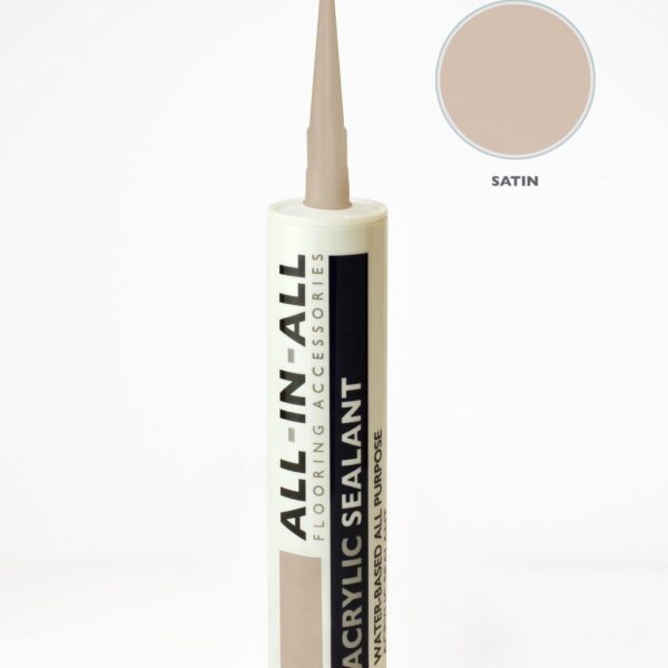 AIA sealant colour swatches displaying the satin shade, a soft, neutral tone ideal for various flooring styles. The image highlights the smooth, even texture of the sealant.