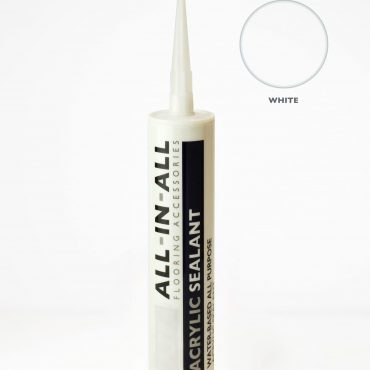 A collection of AIA sealant colour swatches displayed on a white background, showcasing the white sealant option. The swatches highlight the smooth texture and versatility of the sealant for flooring and trim applications.