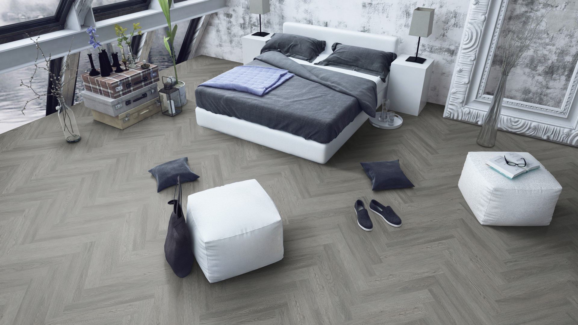 Editions Herringbone Buckingham Grey (6.5mm)